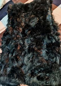 Black Faux Fur Vest