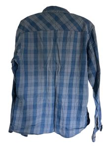 Men's Blue Plaid Long Sleeve Shirt