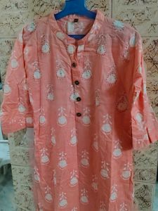 Peach Printed Kurta