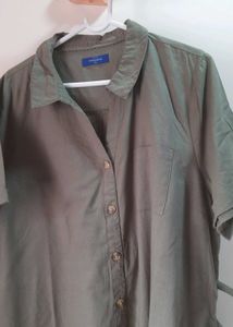 SALE!!Olive Green Button-Up Denim one piece