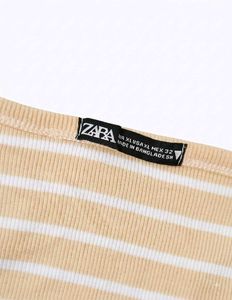 Yellow Striped Cropped Long Sleeve Top