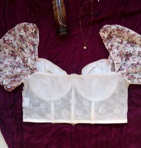 floral heart neck top
