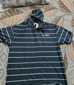 Men's Striped Hoodie T-Shirt Sealed pack