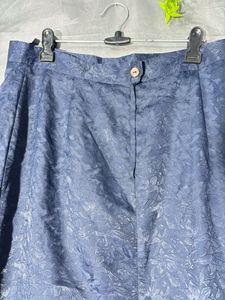 Elegant Blue Textured Skirt