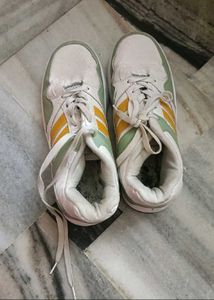 White & Green Casual Sneakers
