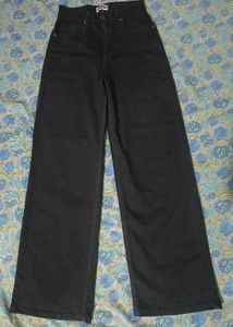 SASSAFRAS  High Waisted Black Wide Leg Jeans