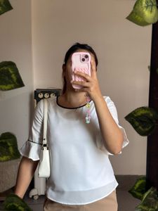 Chic White Bell Sleeve Top