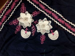 Embroidered Navy Blue Kurta set