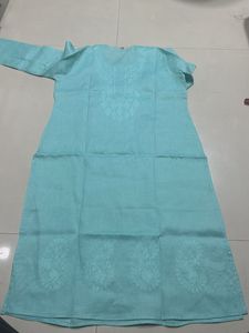 Beautiful Light Blue Kurta with White Embroidery