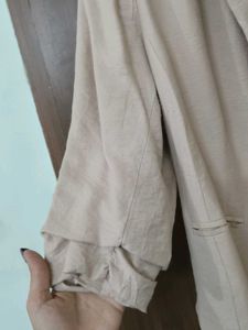 Nude blazer with Floral Lining