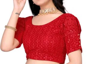 Stunning Red Sequined Blouse