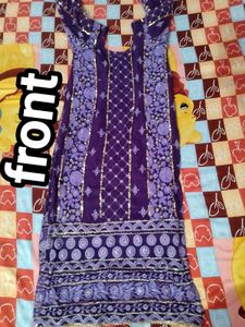 Brinjal colour kurta set