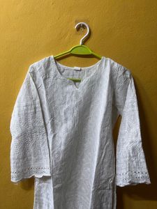 White Chikankari Kurta pant set