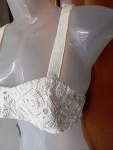 Cream Crochet Bralette