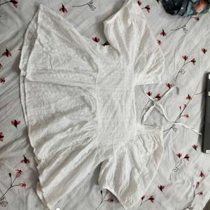 White Eyelet Short Sleeve Top