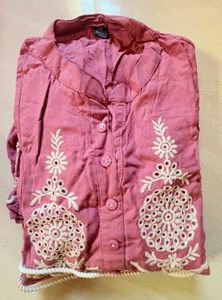 Pink Embroidered Kurta