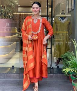 Elegant Orange Kurta Set with Dupatta