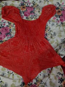 Darzi Red Paisley Print Mini Dress