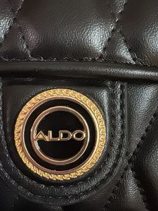 ALDO Quilted Black Handbag with Gold Chain