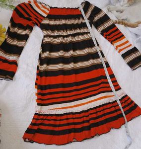 Striped Off-Shoulder Bodycon Dress