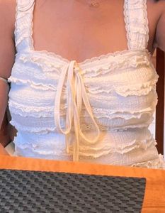 Savana Cream Textured Mini Dress with Tie Front