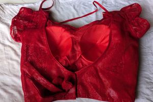 Vibrant Red Sequined Blouse