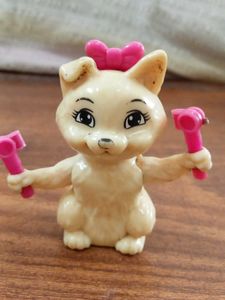 Cute Cat Toy Figure with Pink Accessories