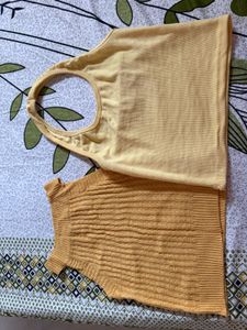Yellow Ribbed Tank Tops (set of 2)
