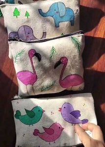 Handmade Animal Print Canvas Pouches