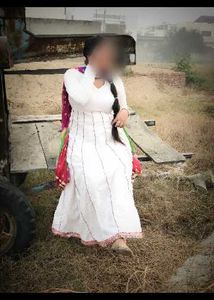 Elegant White Anarkali suit