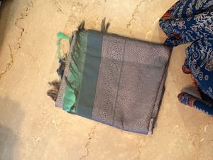 Elegant Grey Banarasi Silk Saree