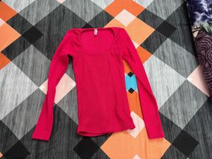Vibrant Pink Long Sleeve Top