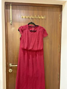 Chic Striped Red Dress