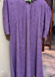 Stylish Purple Puff Sleeve Dress