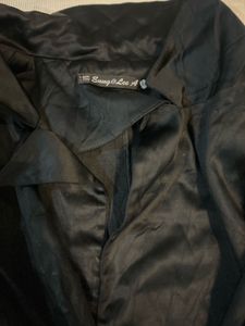 Chic Black satin  Blazer shirt