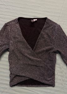 midnight shimmer wrap top