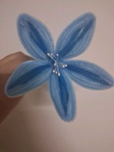 Handmade Blue Pipe Cleaner Flower