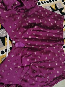 Elegant wine/ Purple Blouse with Floral Print