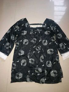 Black Printed Kurta