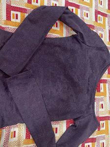 Purple One Shoulder Crop Top