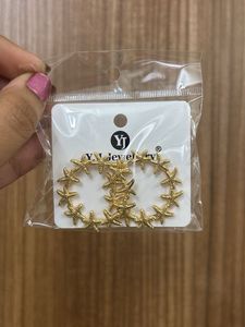 Gold Starfish Hoop Earrings