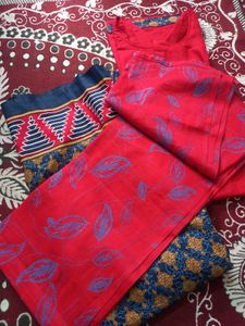 Red Kurta Set with Dupatta
