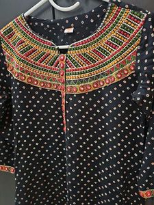 Stylish Black Polka Dot Kurta
