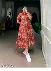 Chic Printed Midi Dress