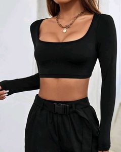 Chic Long Sleeve Crop Top