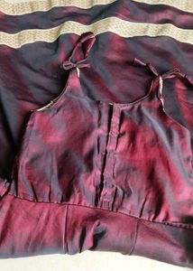 Maroon gown with Gold Border