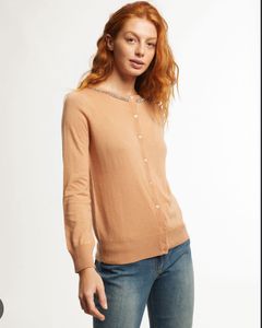 Elegant Pearl Embellished Cardigan