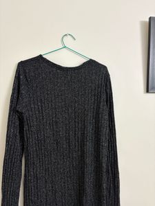 Longline Grey Ribbed Cardigan/ shrug