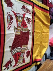 Elegant Yellow Saree with Red &amp; Black Border