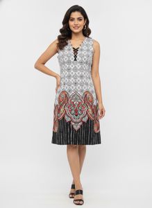 Stylish Sleeveless Printed Dress